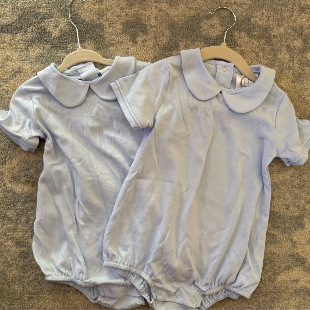 Light Blue Polo Romper Top - Classic Collar Short Sleeve